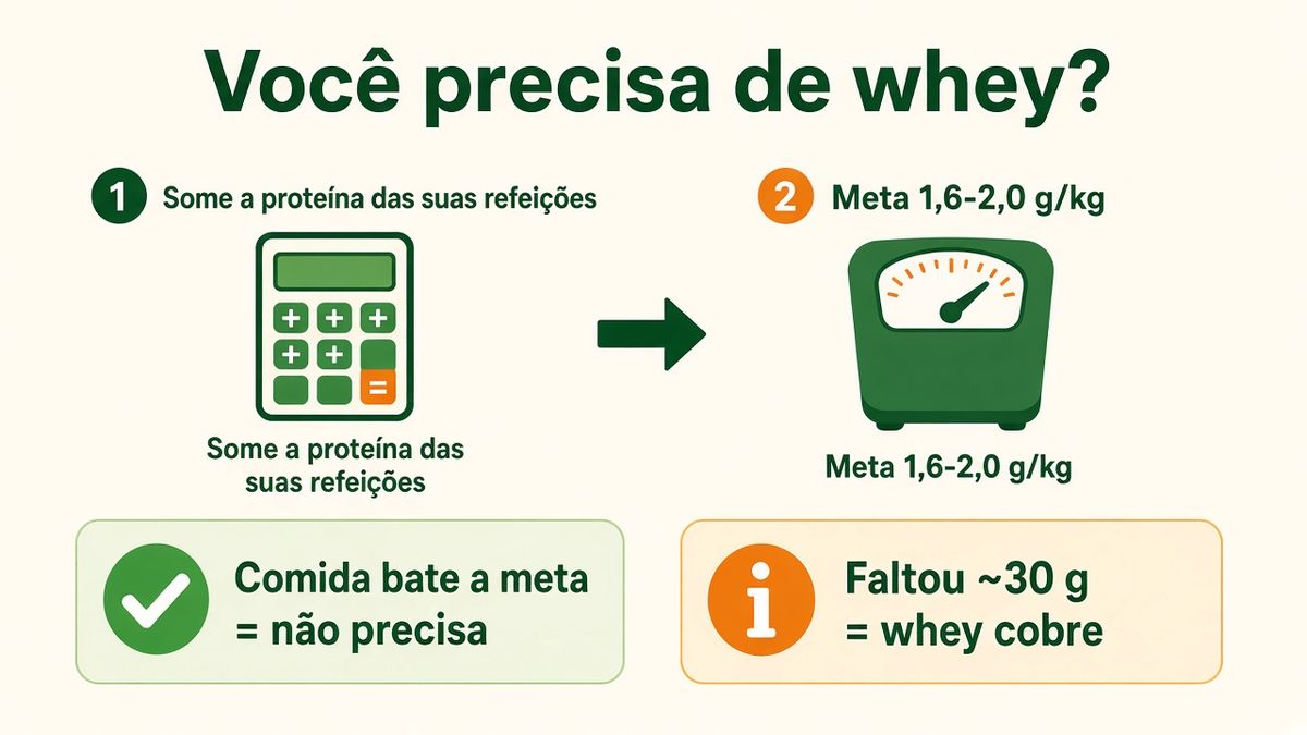 Whey vs. alimentos: comparativo de proteína e custo por grama